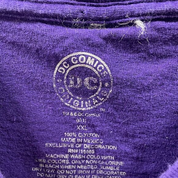 The Joker Shirt Mens 2XL XXL Purple Suite DC Comics Cotton Casual Antihero Logo - Picture 5 of 7